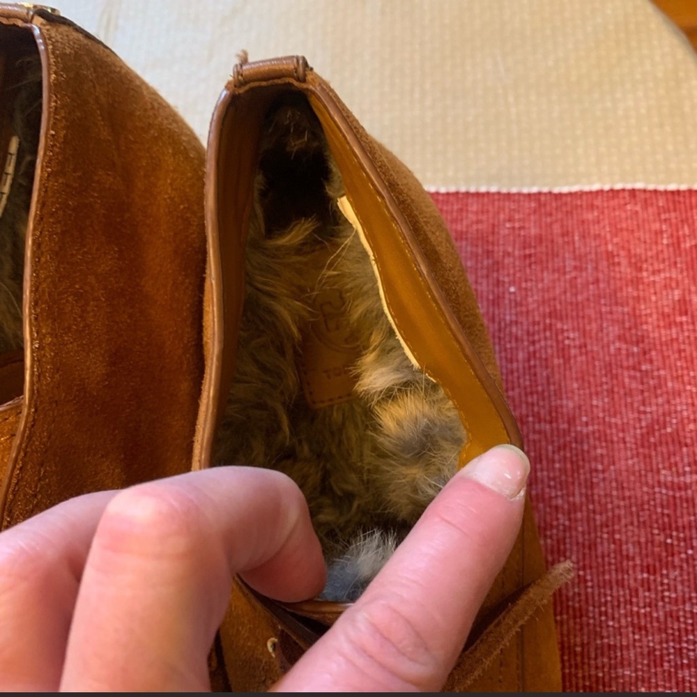 Tory Burch suede Booties with warm fur inside. - Picture 2 of 6